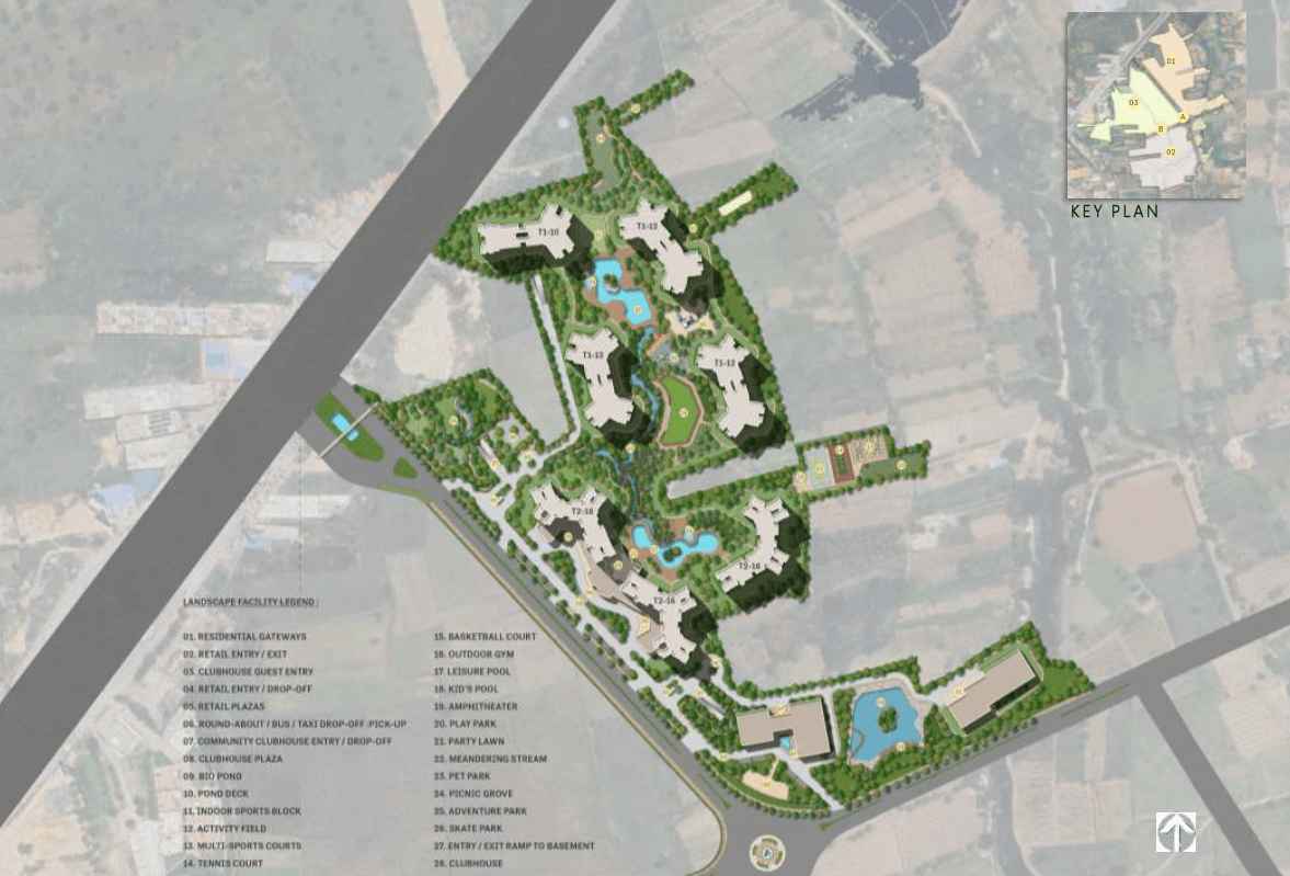 Zuari Gangothri Tribhuja - Master plan showing the residential layout in Kollur